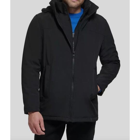 NWT Calvin Klein Full-Zip Hooded Coat – Black – Men’s XXL - Picture 1 of 10